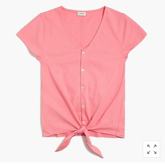 J. Crew Tops - NWT J Crew Pink Tie Front Shirt XXS